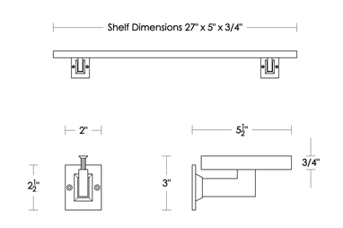Metropolitan 27inch Marble Shelf